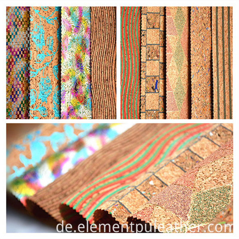 Korkleder mit Naturkork Cork Leather with Natural Cork
